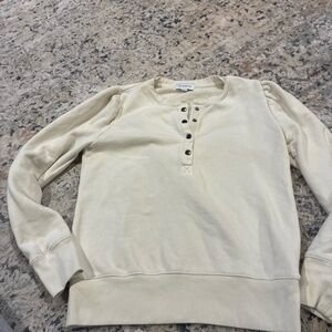 Women’s Evereve Off-White snap accent v neck sweatshirt